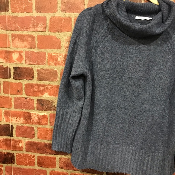 Ribbed Cowl Neck Pullover Bijou Blue - Picture 14 of 16